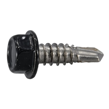 Midwest Fastener Self-Drilling Screw, #14 x 3/4 in, Painted Stainless Steel Flange Hex Head External Hex Drive, 6 PK 39613